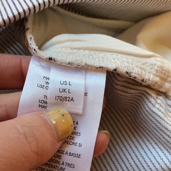 Free People Pinstripe Navy and White Trouser Pants - Picture 7 of 8